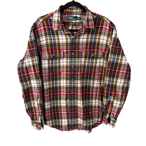 Polo Ralph Lauren Vintage Plaid Men's Flannel - Red, Blue, Yellow size XL